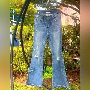 Abercrombie and fitch jeans with flare with distressed  size 10/30